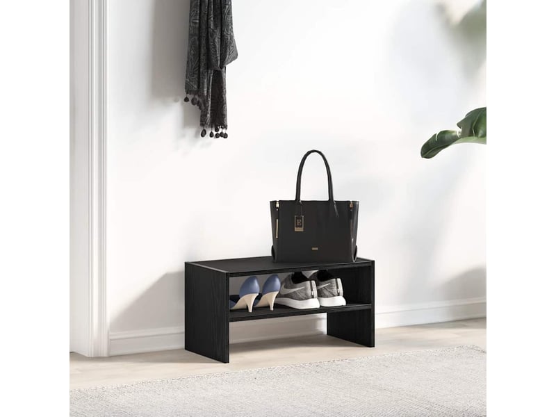  Meuble à chaussures, étagère à chaussures empilable en chêne noir 60x30x30,5 cm  - Conforama C