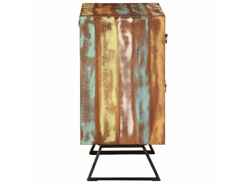  Buffet - armoire à tiroir multicolore 70x35x70 cm bois de récupération  - Conforama D