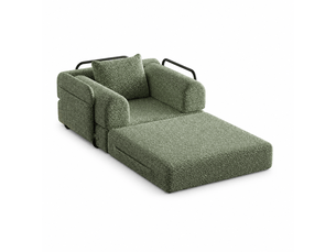 Canapé droit convertible <strong></strong> <strong></strong> 1 place Tissu vert