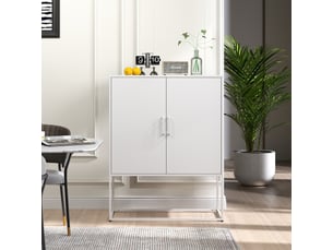 Buffet 2 porte(s)  0 tiroir(s) <strong>CRAVDOM</strong> <strong></strong> - 85 cm coloris blanc 