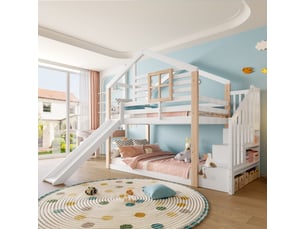 Lit superposé 90x200 cm <strong>HAUSS SPOLE</strong> <strong></strong> coloris blanc