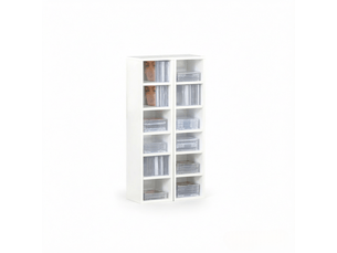 Étagère range-cd tour de rangement multimédia 12 compartiments blanc