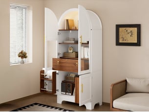 Vitrine coloris blanc <strong>BIQZUYA</strong> <strong></strong> - 76 cmx180 cm