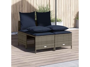 Vidaxl ensemble de canapé de jardin 4 pcs avec coussins gris résine tressée