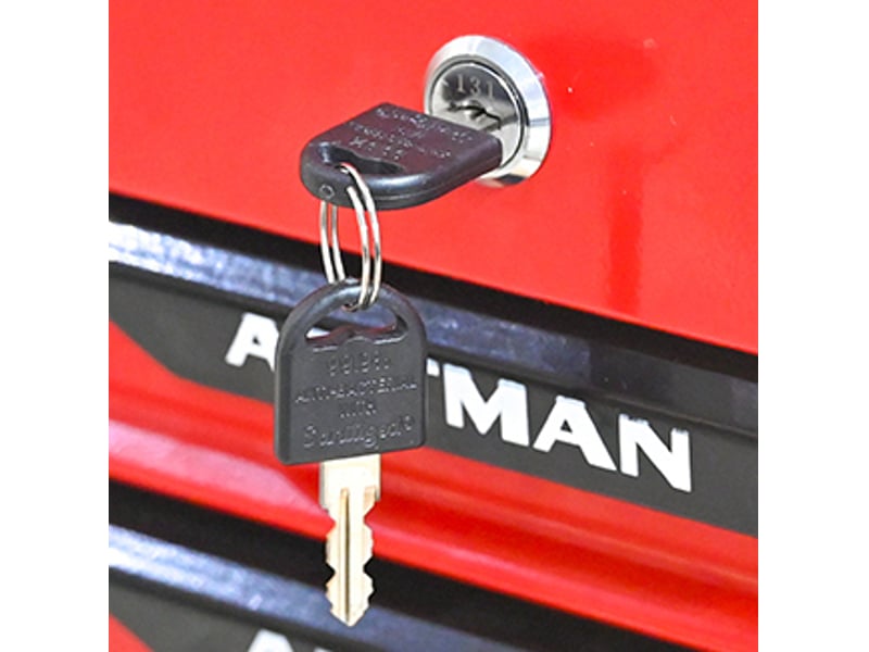 Boîte à outils 20 pouces en acier rouge et noir avec tiroirs, rangement pratique pour atelier et garage - Conforama D