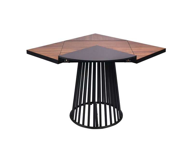 Table modulable ronde ou carrée flipflap 100cm noir ou bois noisette Flipflap - Conforama A