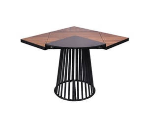 Table modulable ronde ou carrée flipflap 100cm noir ou bois noisette