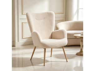 Fauteuil - beige - en mousse polyester acier - 71 x 74 x 94.5 cm