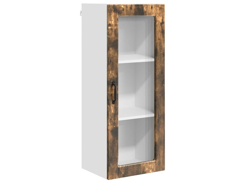 Meuble mural de cuisine, cabinet en verre mural chêne fumé 40x31x100cm shl9255 - Conforama A