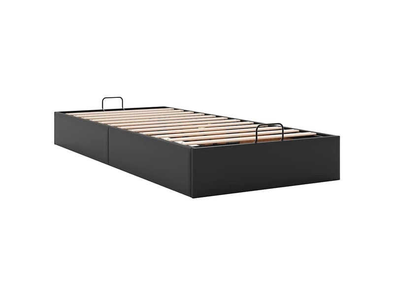  Lit simple- lit adulte -  cadre de lit ottoman sans matelas noir 80x200 cm similicuir  - Conforama D