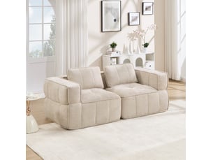 Canapé d'angle compressé réversible fixe <strong>ELVMI</strong> <strong></strong> 2 places Polyester