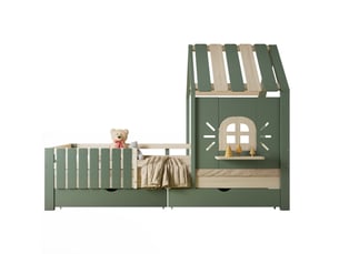 Lit cabane 90x200 cm coloris bicolore