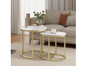 Table basse forme atypique coloris blanc <strong>HAUSS SPOLE</strong> <strong></strong> - 36 cmx60 cm