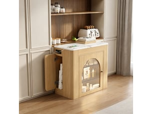 Desserte de cuisine mobile 83 x 39,6 x 77 cm – naturel – plateau extensible et prises usbtype-c