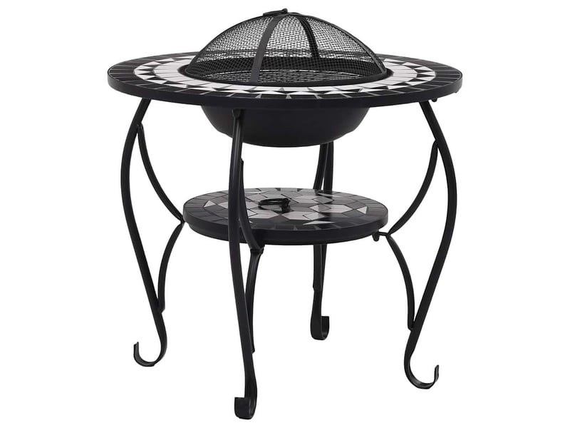  Table de foyer mosaïque noir et blanc 68 cm céramique  - Conforama A