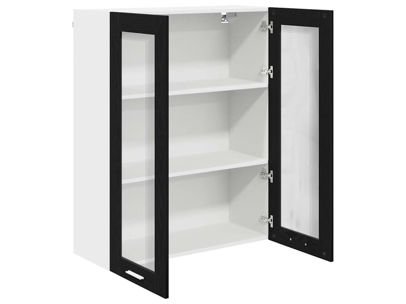 Meuble de rangement, armoire suspendue chêne noir 80x31x100cm bois d'ingénierie shl2447 - Conforama E