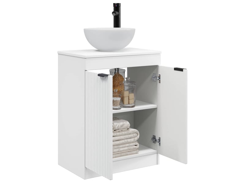 Meuble de salle de bain avec évier blanc 54x35x83 cm shl6876 - Conforama C