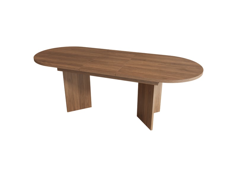  Table à manger extensible 120-160 x 80 cm, 4-6 personnes, angles arrondis, plateau épais, finition noyer Jamama eleni - Conforama W