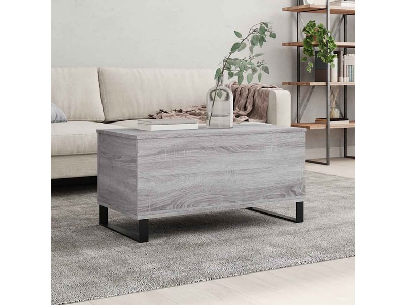  Table basse - table de salon - table à thé sonoma gris 90x44,5x45 cm bois d'ingénierie  - Conforama B