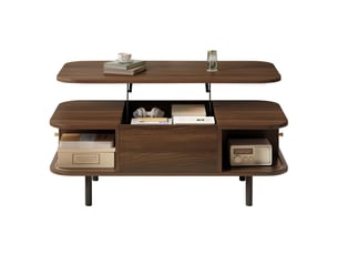 Table basse rectangulaire coloris bois foncé   - 51 cmx101 cm