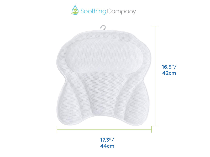  Oreiller de baignoire à vagues 3d, tissu en maille épaissie et élargie, lavable en machine, ventouses d'appui-tête de salle de bain  - Conforama D