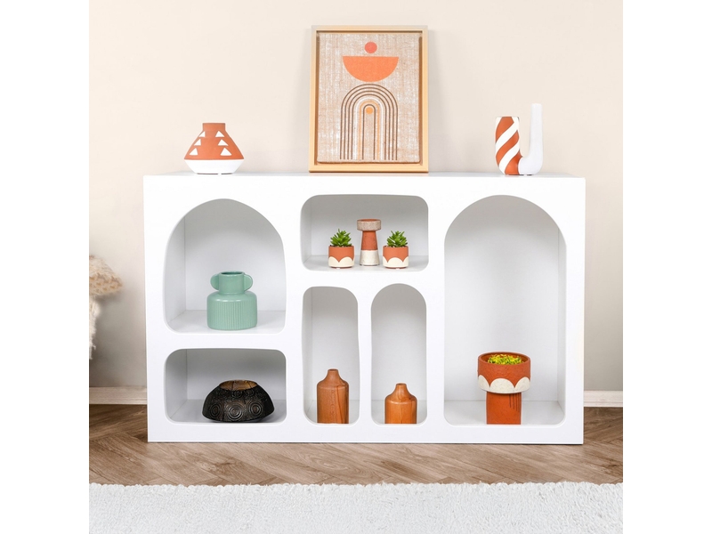  Console avec 6 niches blanc 120 cm  - Conforama B