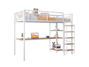 Lit mezzanine 90x200 cm MEUBLIV   coloris blanc