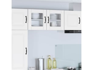 Meuble mural de cuisine, cabinet en verre mural blanc 40x31x40cm shl8077