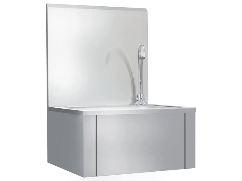  Lavabo de lavage avec robinet et distributeur de savon inox cf65661  - Conforama D