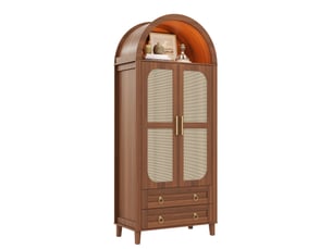 Armoire 2 porte(s) battante 2 tiroir(s) <strong>HAVRYA</strong> <strong></strong> coloris marron largeur 50 cm