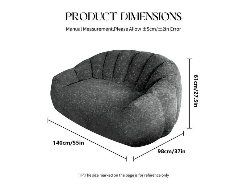  Pouf canapé en flanelle avec accoudoirs gris T3800P525862 - Conforama C