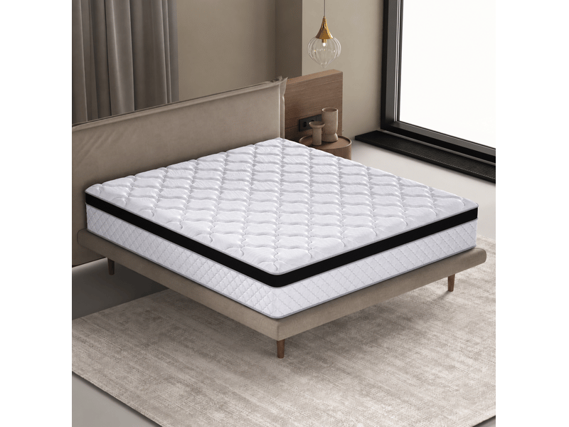 Matelas à ressorts ergonomique h3 avec soutien lombaire en tissu et métal blanc 160 × 200 × 25 cm  - Conforama B