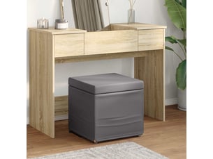 Tabouret bas, ottoman gris 41x41x40 cm