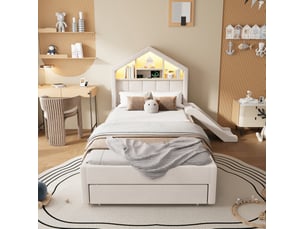 Lit combiné 90x200 cm <strong>MODFU</strong>  <strong></strong> coloris beige
