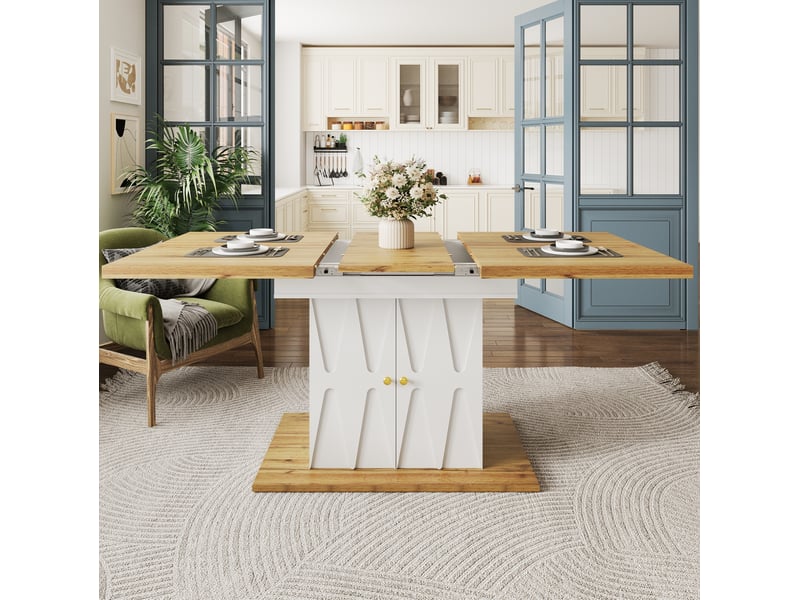 Table à manger extensible avec rangement 110-140 x 70 cm evryae - Conforama C