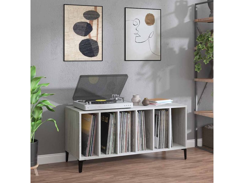  Armoire à disques, armoire de rangement sonoma gris 100x38x48 cm bois d'ingénierie shl8932  - Conforama B