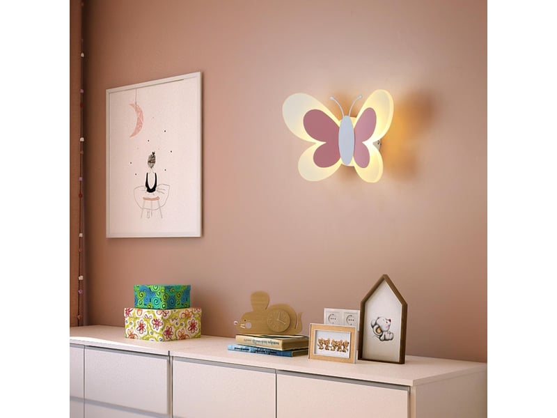  Applique murale led 16w  créative papillon pour chambre enfant couloir escalier lumière chaude  - Conforama E