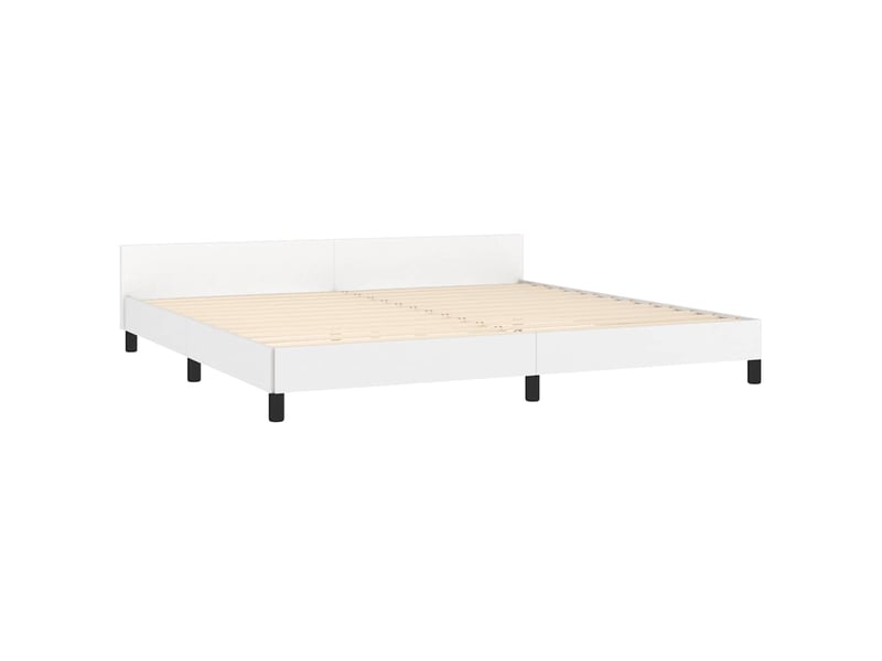 Lit double- lit adulte - cadre de lit sans matelas blanc 200x200 cm similicuir - Conforama D