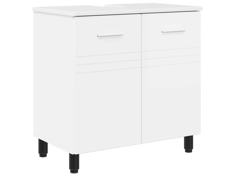  Unité de vanité de salle de bain, meuble de rangement blanc brillant 60x35x60 cm shl3899  - Conforama A