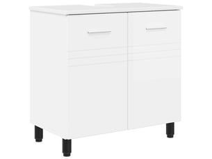 Unité de vanité de salle de bain, meuble de rangement blanc brillant 60x35x60 cm shl3899