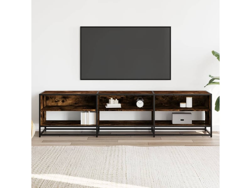  Meuble tv - banc tv - meuble de rangement chêne fumé 180x40x46 cm bois d'ingénierie  - Conforama C
