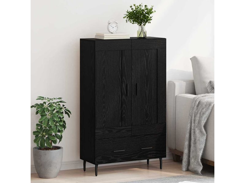  Buffet - haut armoire chêne noir 69,5 x 31 x 115 cm bois d'ingénierie  - Conforama D