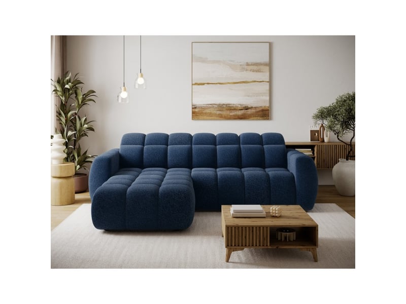  Canapé d'angle électrique fanoti 3 places bleu foncé – angle gauche  - Conforama B