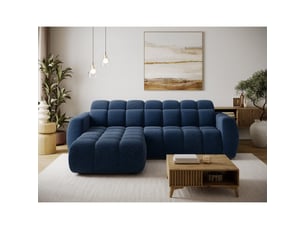 Canapé d'angle électrique fanoti 3 places bleu foncé – angle gauche
