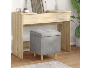 Ottoman, repose pied salon avec rangement gris clair 40x40x45 cm velours