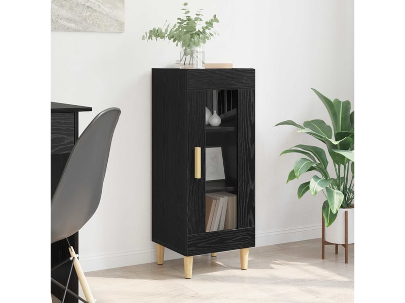  Buffet - bahut - meuble de rangement chêne noir 34,5 x 32,5 x 90 cm bois d'ingénierie  - Conforama B