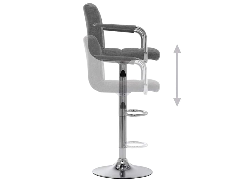 Tabouret de bar, chaise de bar gris clair tissu shl88819  - Conforama E