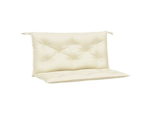 Lot de 2 coussins de banc jardin, coussins d'assise crème 100x50x7 cm tissu oxford cf58722