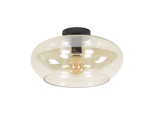 Plafonnier rond 40x22 cm en verre ambré