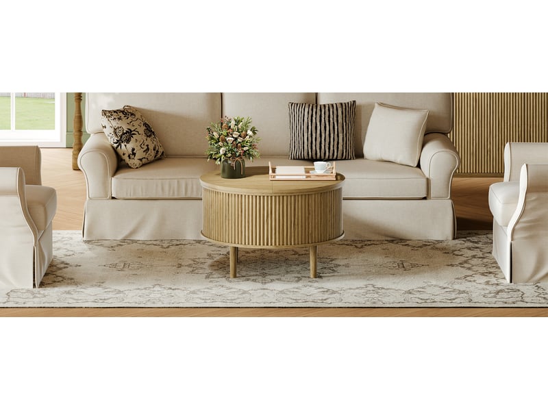  Table basse relevable panneau de particules 80 x 80 cm  - Conforama R